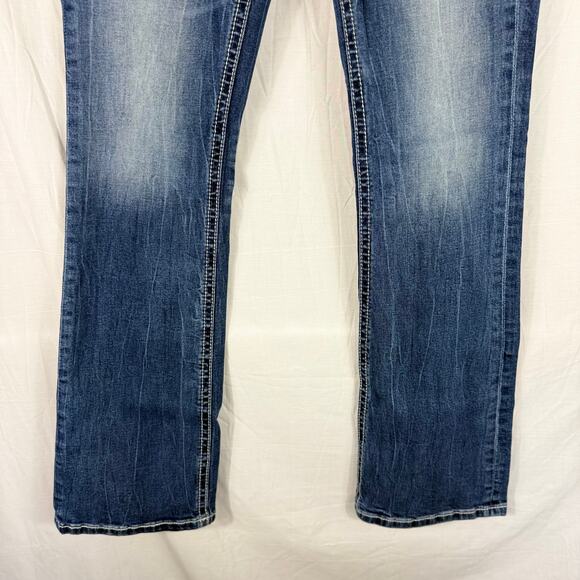 Jeans Miss Me Size 29 T3275B Chloe Boot Embroidered Country Cowgirl - Picture 3 of 9